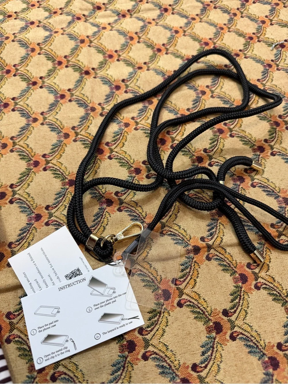 Universal Black Phone Lanyard with Adjustable Strap